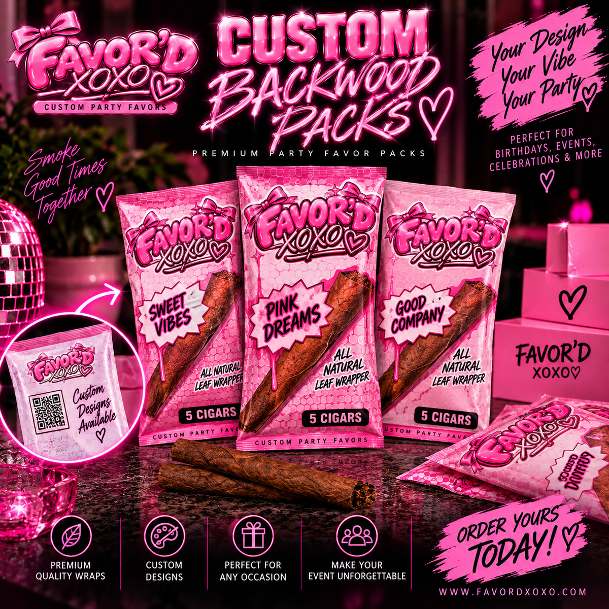 Custom Leaf Wraps - Personalized Adult Party Favor for Birthdays & Events