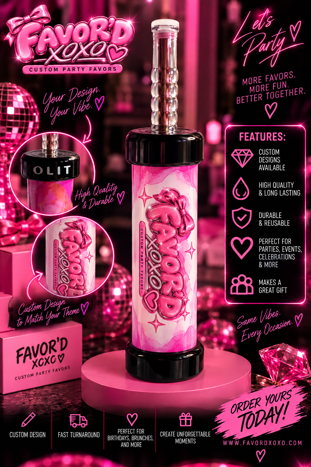 Custom Hookah Pens - Personalized Adult Party Favor for Birthdays & Bachelorettes