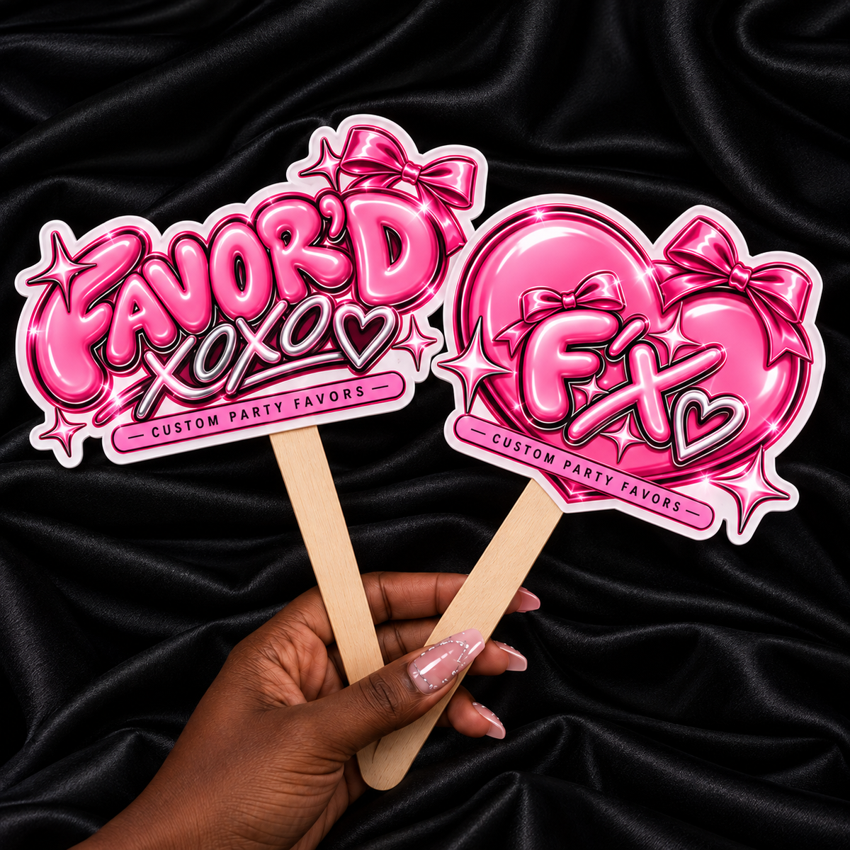Custom Cardstock Hand Fans - Personalized Party Favor for Weddings & Events
