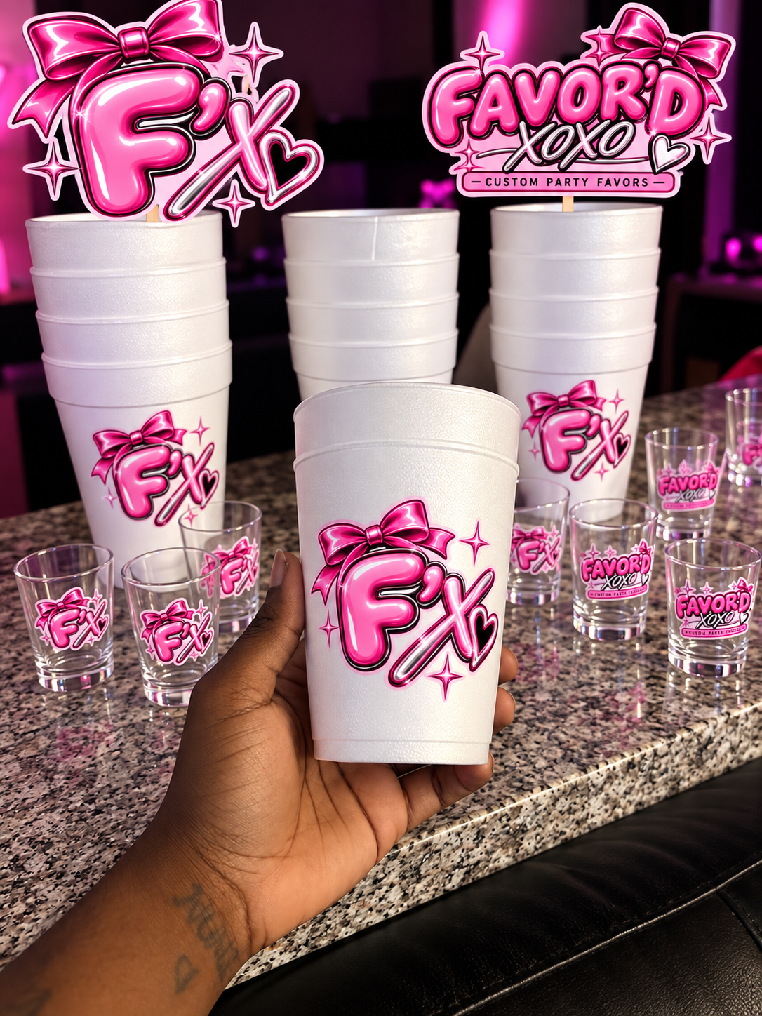 Custom Styrofoam & Plastic Cups - Personalized Party Favor Drinkware