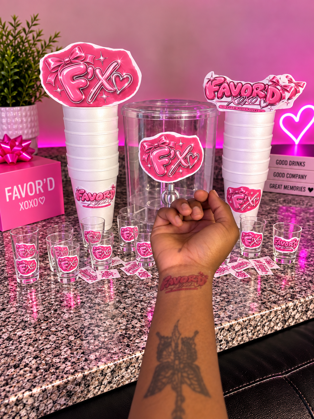 Custom Temporary Tattoos - Personalized Party Favor for Birthdays & Bachelorettes