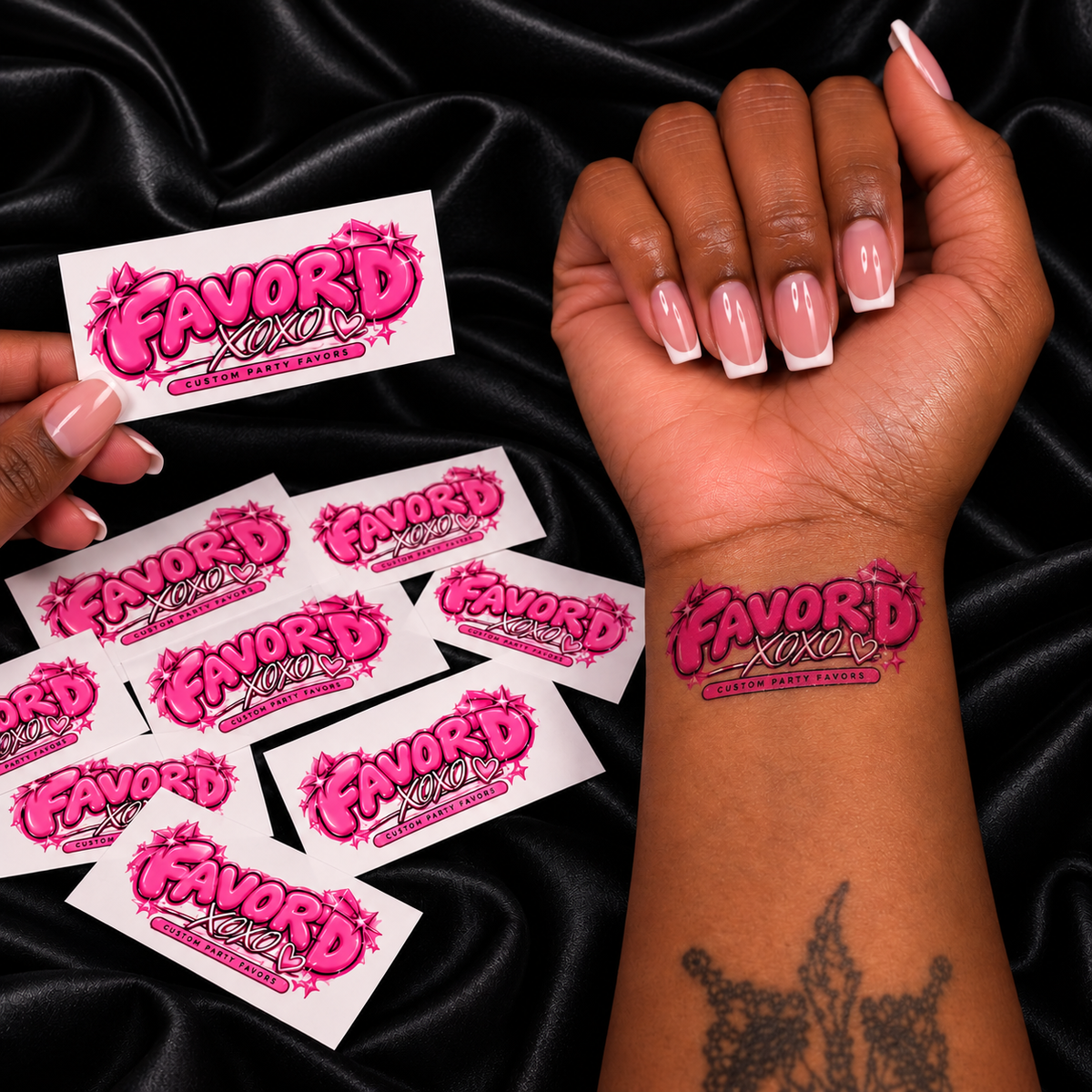 Custom Temporary Tattoos - Personalized Party Favor for Birthdays & Bachelorettes