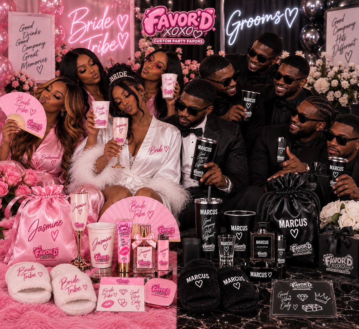 The "I Do & I Do Too" Favor'd Wedding Experience - Custom Couples Party Favor Set